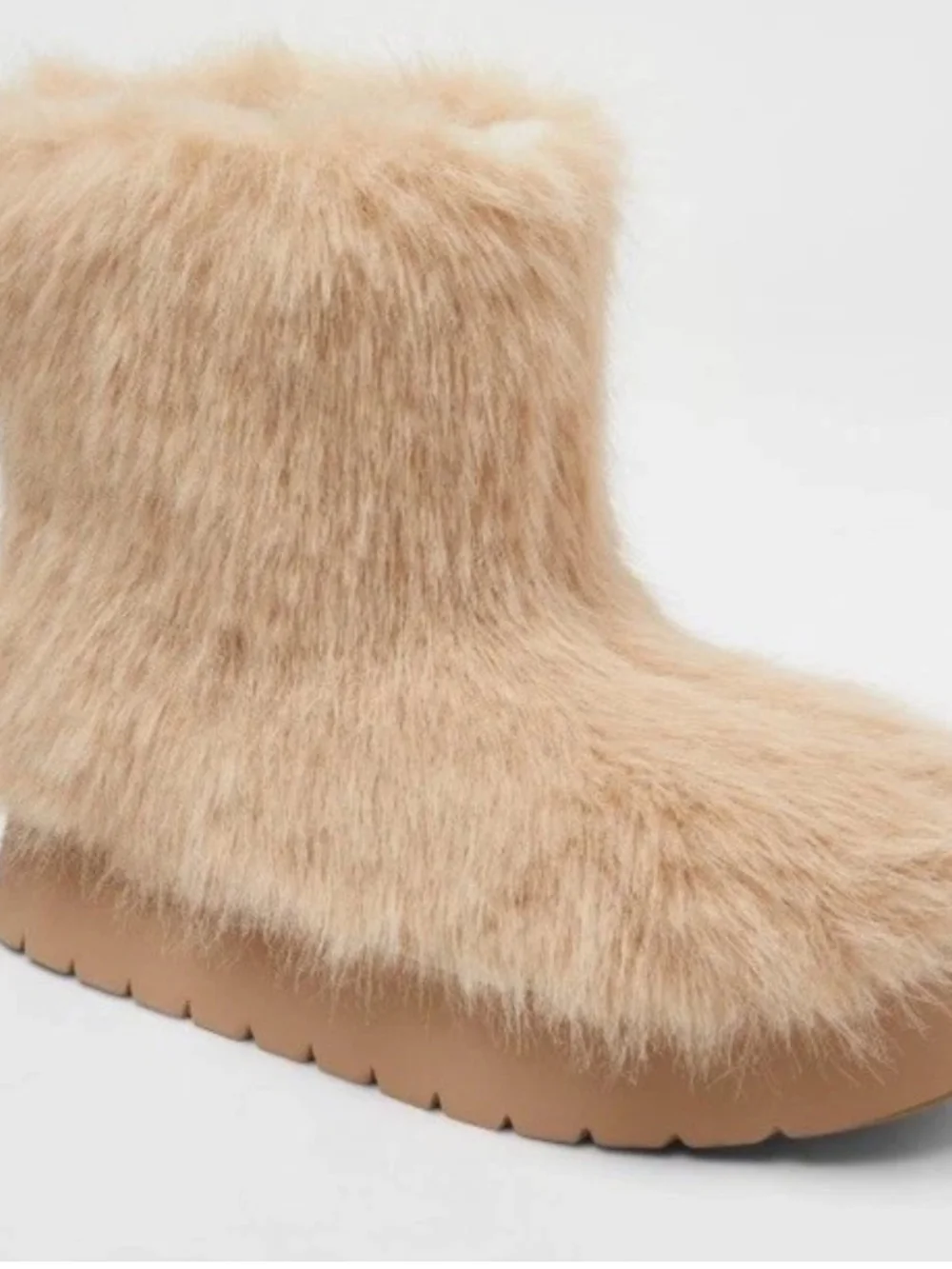 a new day Faux-Fur Tan Ankle Booties